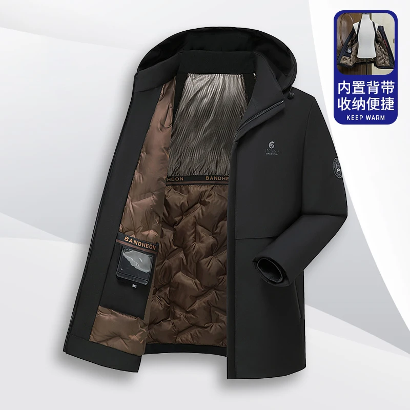 

Hooded Parka New Large Size Windproof Warm Jacket Thickened Coat British High Quality Plus Menswear New Men's Winter Jacket
