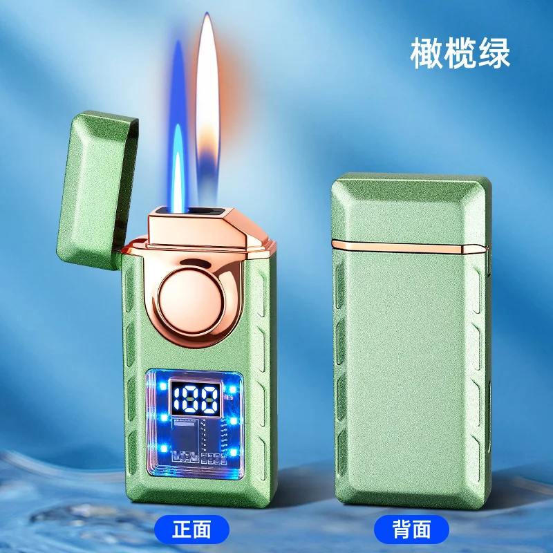 

Voice-controlled intelligent ignition flame switch with one-click transparent visual movement inflatable windproof lighter