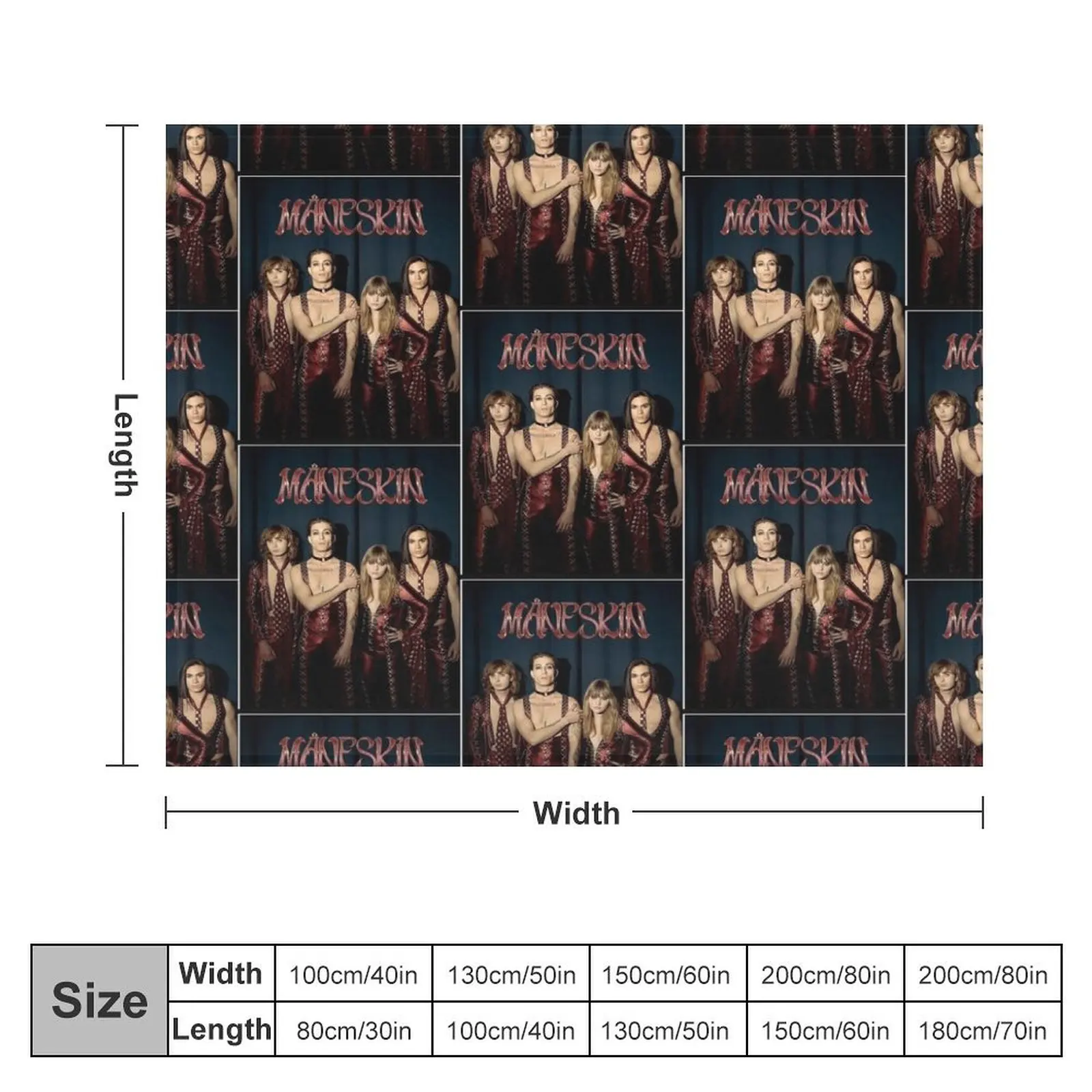 Maneskin rock band Maneskin Poster Throw Blanket anime For Baby Blankets