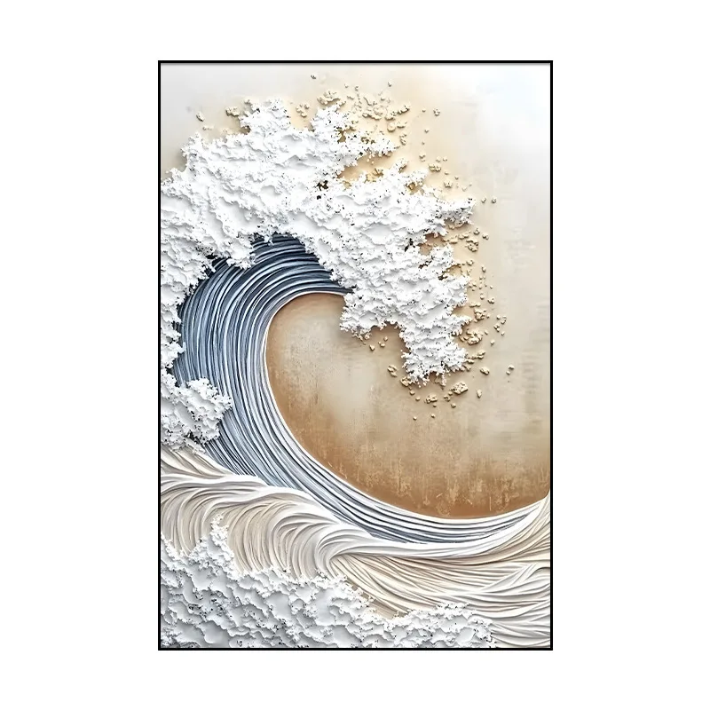 

three-dimensional, relief, waves, oil painting, porch, corridor, aisle, texture, living room, simplicity