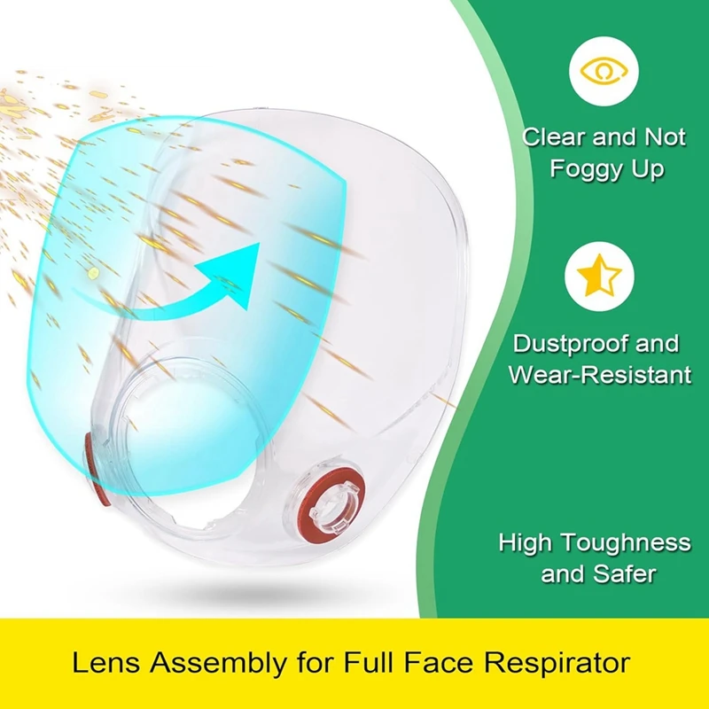 AT14 Replacement Parts Lens Assembly And 20 Packs 6885 Lens Cover For 6885, 6000, 6700, 6800, 6900 Series Respirator Mask