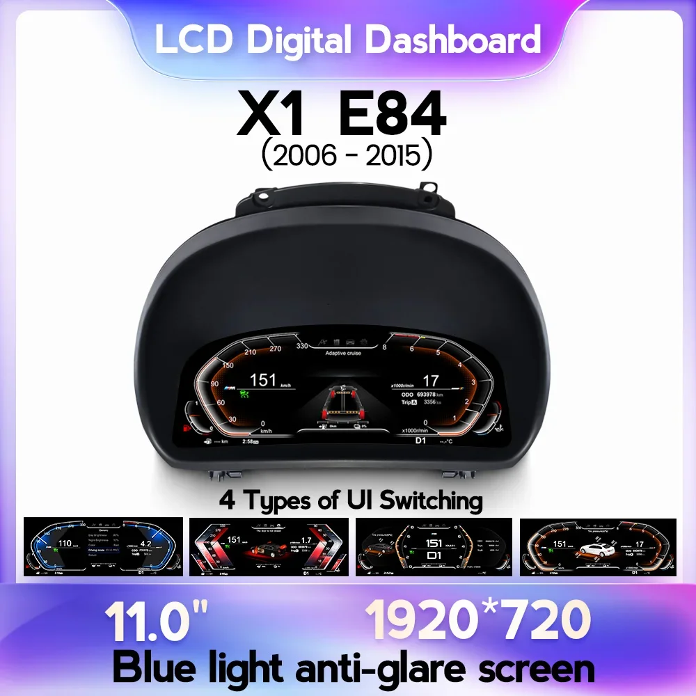 MEKEDE Linux System 12.3 inch Car LCD Digital Cluster Dashboard Speedometer For  X1-E84 2006-2015