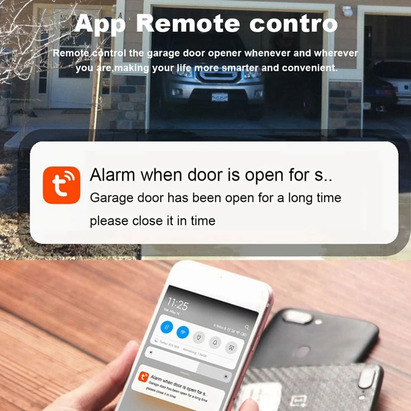 Tuya WIFI Smart Garage Door Opener Controller APP Voice Control Intelligent Switch Support Family Sharing Control