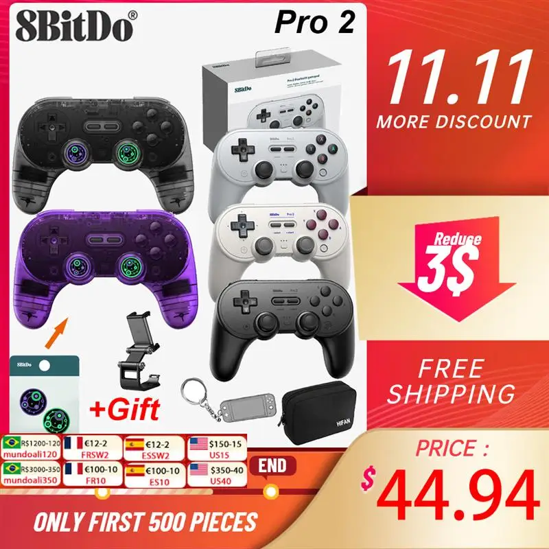 New 8Bitdo Pro 2 Bluetooth Gamepad Control for Switch PC macOS Android Steam For Raspberry Pi For Nintendo Switch Game