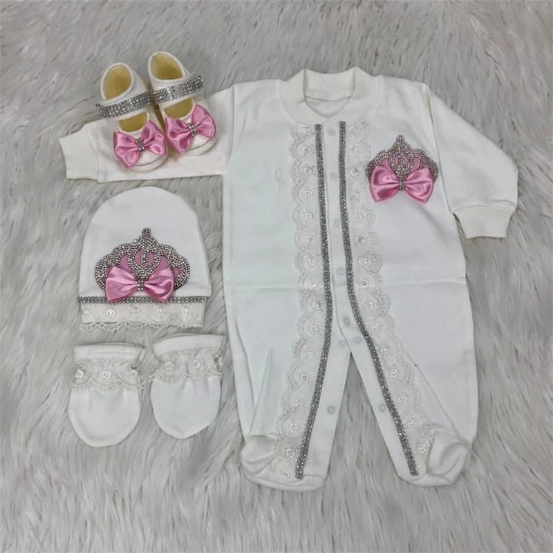 

12. Newborn Baby Boy Outfits Set Kids Clothing Real Cotton Infant Care Products Body Suit Shirt Pants Hat 5 Pieces Origin Turkey