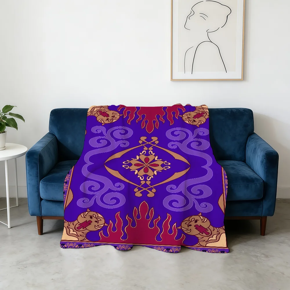 A-Aladdin M-Magic Rugs 1992 Blanket Flannel Warm Soft Throw Blanket For Room Sofa Childish Birthday Gifts