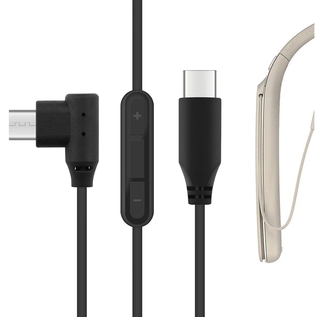 Kabel cyfrowy do audio Geekria USB-C z mikrofonem kompatybilny z SONY WI-1000X WI-H700, MDR-EX750BT