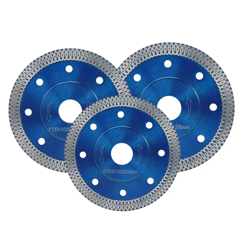 Lame de Scie Diamantée, Disque de Coupe Bleu, 115mm, 125mm, pour Verre, Porcelaine, Carrelage, Céramique, Marbre, Pierre, Outil de Coupe à Sec, 1