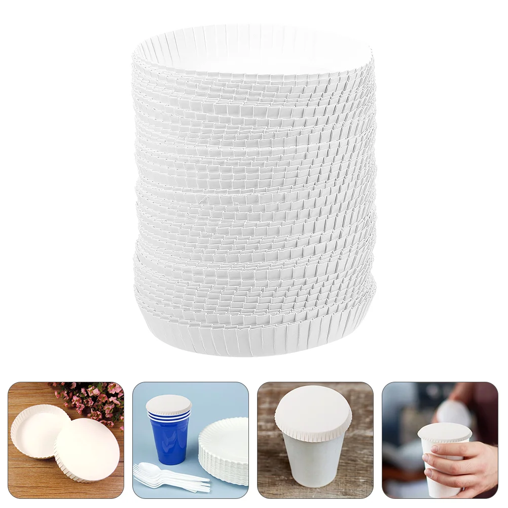 

Paper Cup Lid Hot Lids Drinking Cover for Cafe Hotel KTV Caps Coffee Covers Mug