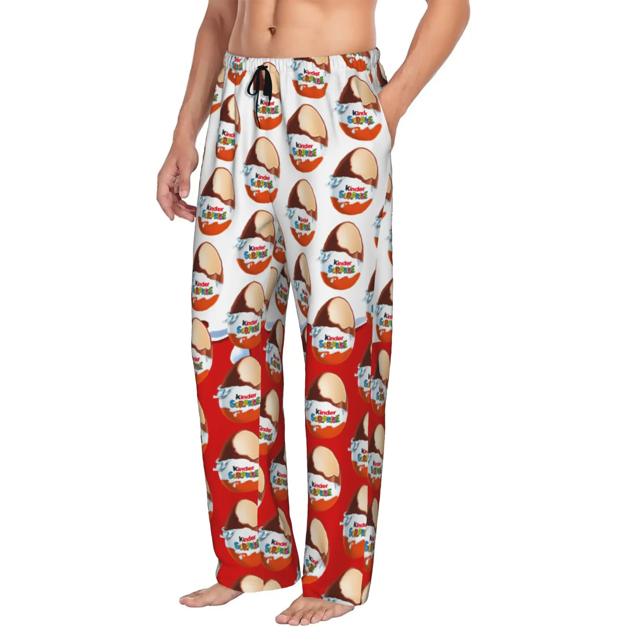 Custom Men K-Kindered Pajama Pants Printed Chocolate egg Sleep Sleepwear Bottoms with Pockets