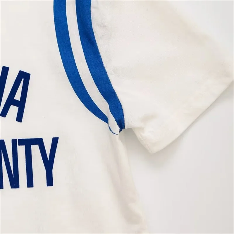 KEYANKETIAN 2024 New Launch Color Matching Patchwork Alphabet Print T-shirt Summer Leisure style Women's Loose Tees Pullover Top