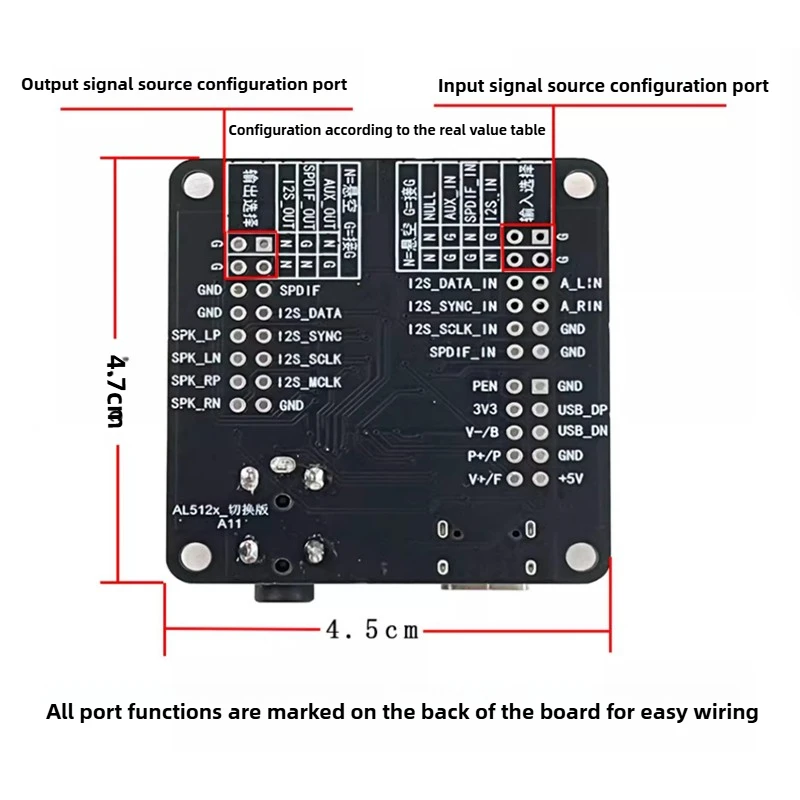 QCC5125 Bluetooth Receiving PCM5102 Decoding Board IIS Output USB 5V