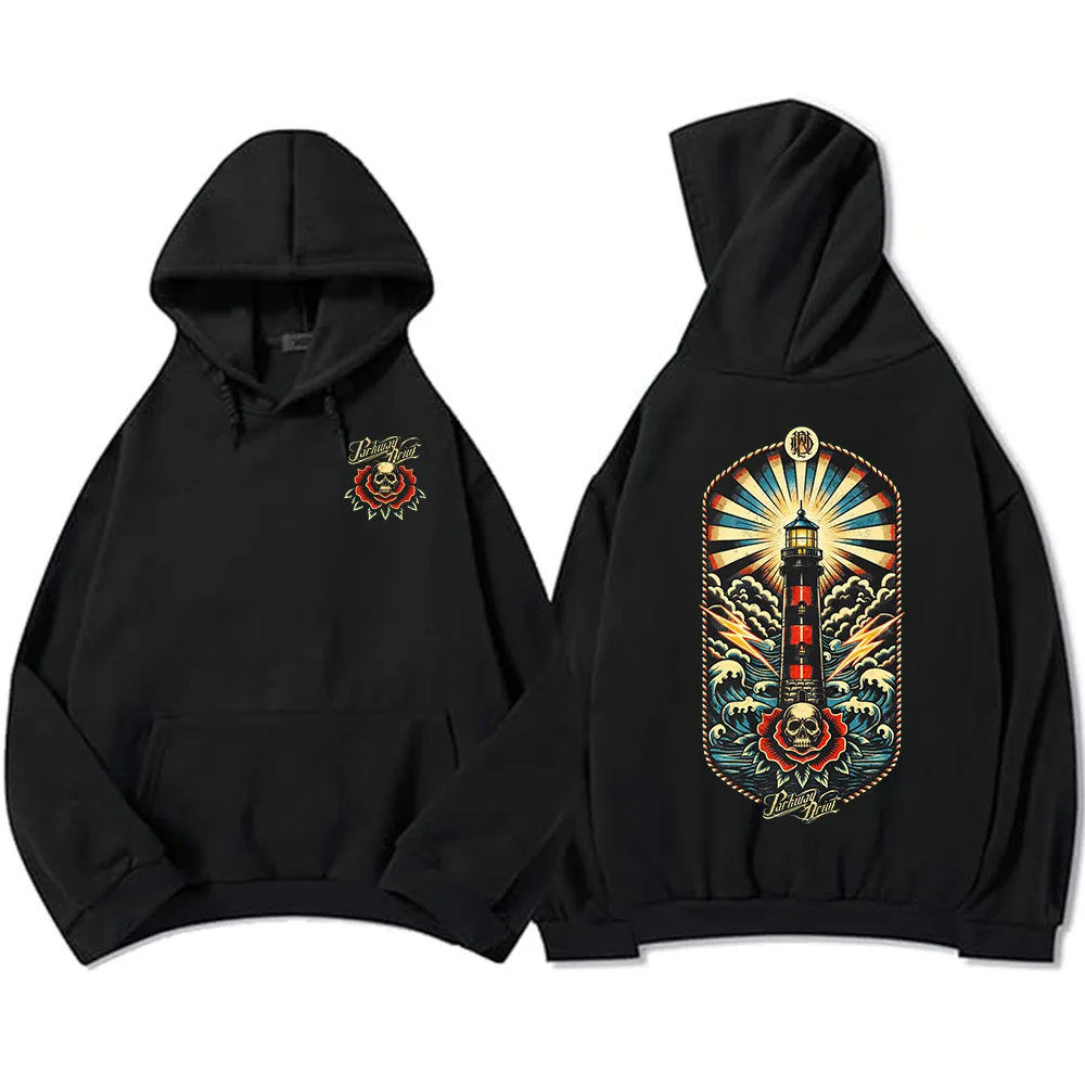 

Skeleton Lighthouse Pullover Hoodie Parkway Drive Rock Band Fashion Sweatshirts Long Sleeve Winter Fleece Sudaderas Men Clothing