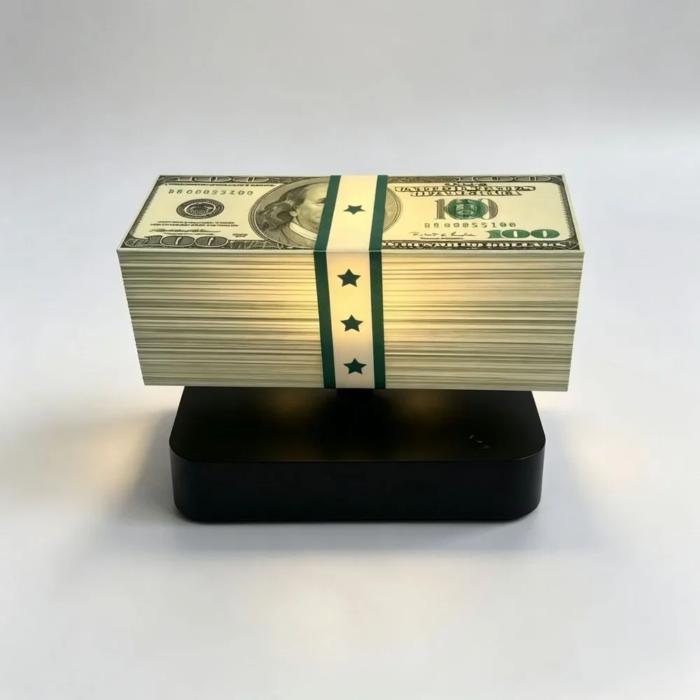 Floating Maglev Money Lantern Night Light, Dollar Banknote Design, Atmosphere Decor Lamp, Creative Birthday Gift