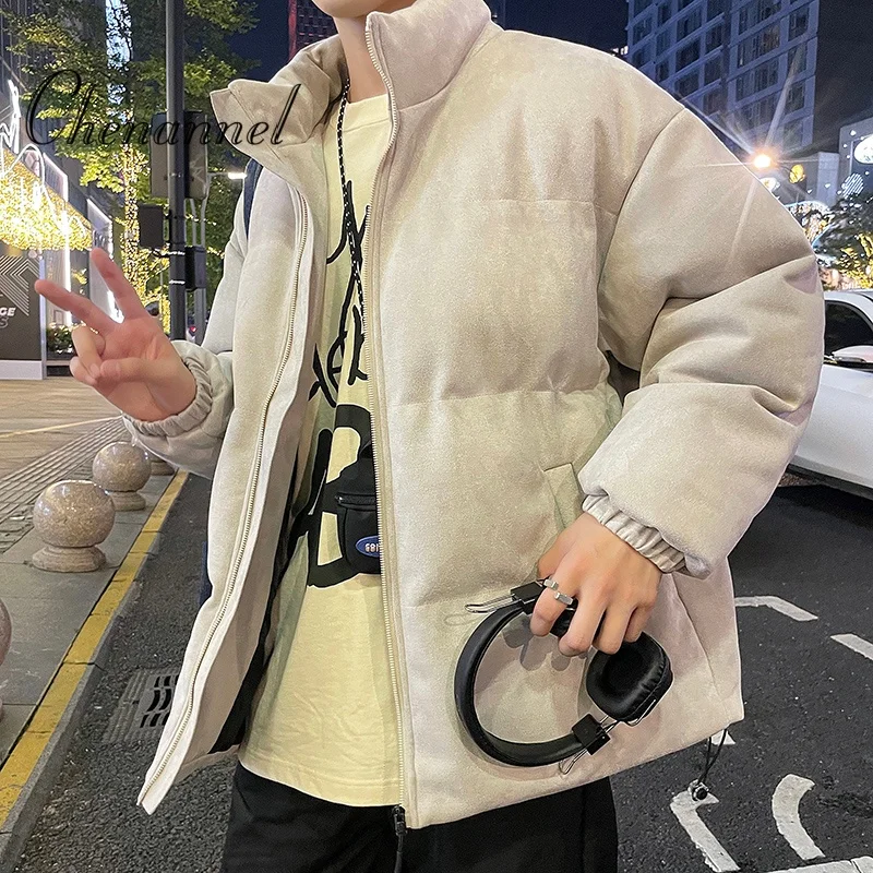 

Стеганая мужская осенне-зимняя толстая уличная одежда на флисовой подкладке, молодежная стеганая куртка для средней школы, искусственное пуховое хлопковое пальто из двух предметов