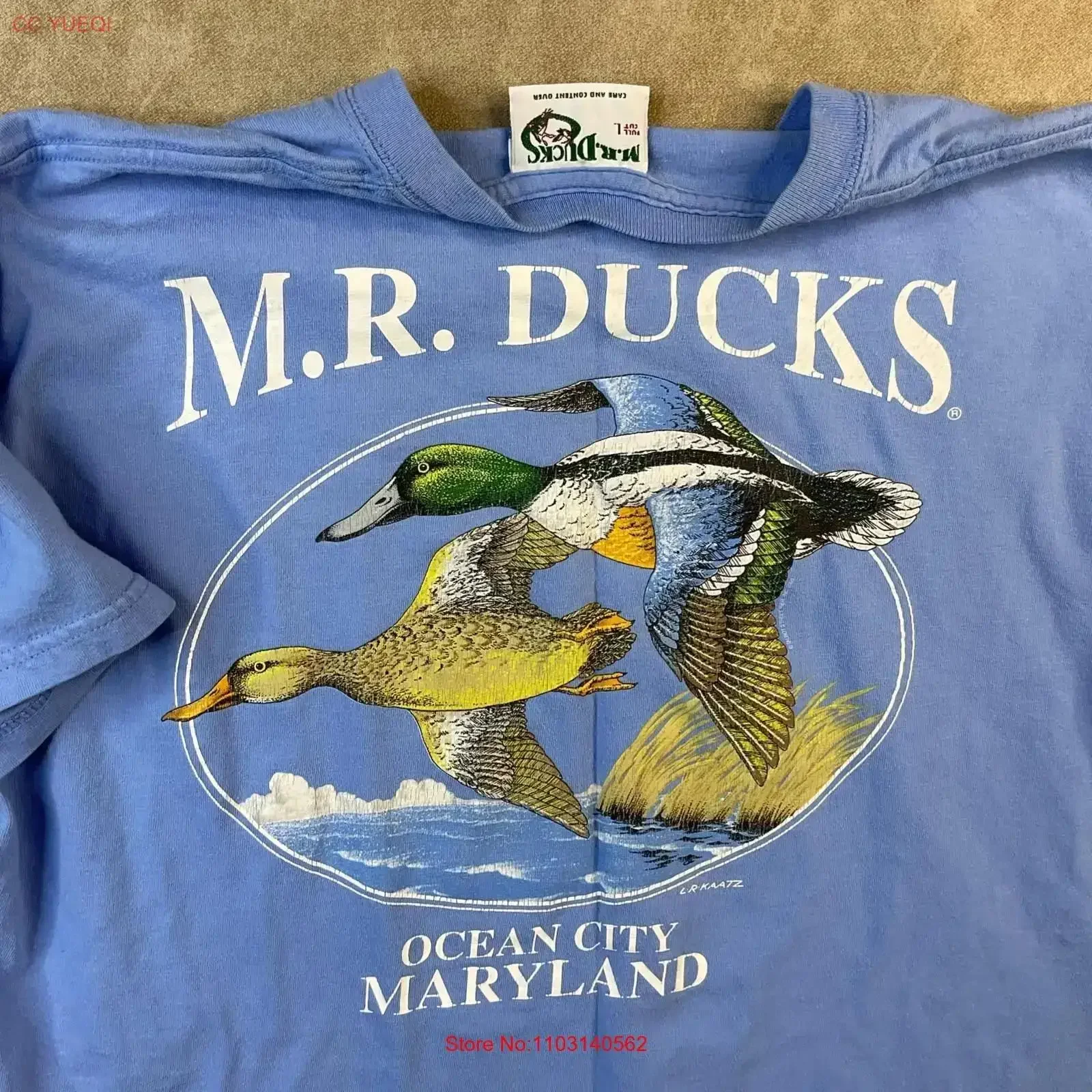 Vintage Mr Ducks T Shirt 2000 Y2K Ocean City Maryland Men Sz L Washed homme Slightly Soft Breathable graphic streetwear