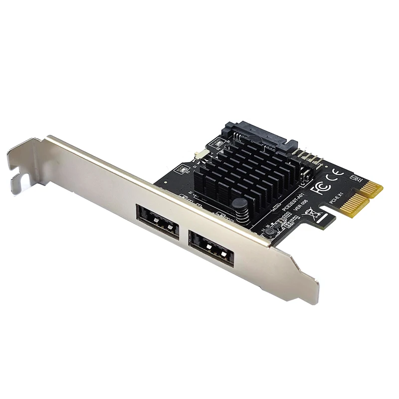 PCI Express eSATA genişletme kartı PCIE X1 SATA güç ile 2Port eSATA adaptörü USB2.0 9Pin başlık desteği 3.5 \