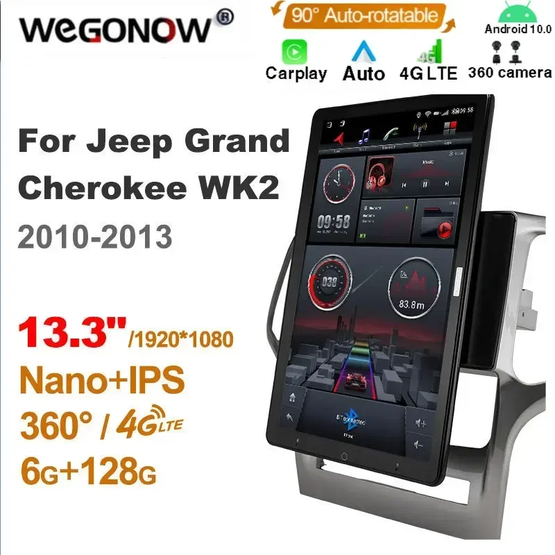 13.3 Inch Ownice 1Din Android 10.0 Car Radio 360 Panorama for Jeep Grand Cherokee WK2 2010-2013 Auto Audio SPDIF 4G LTE NO DVD