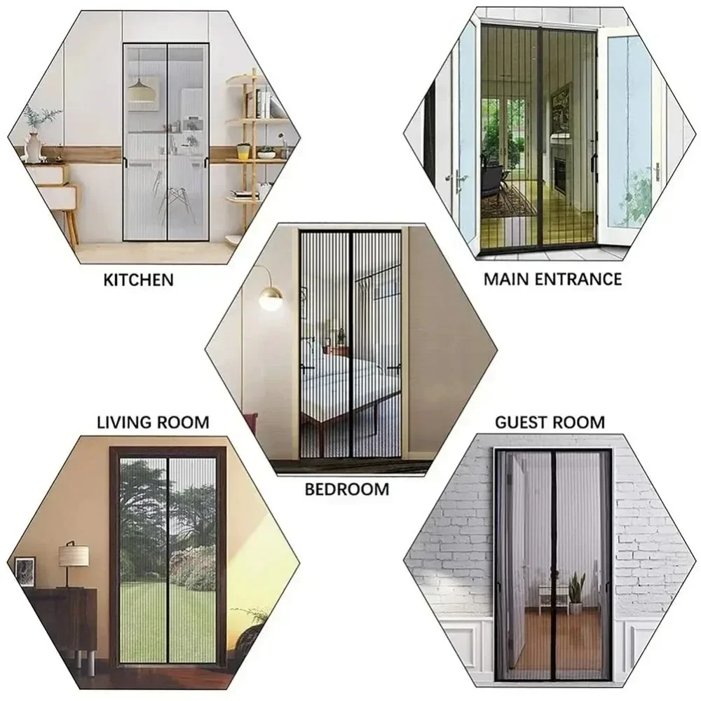Magnetic Anti-Mosquito Net Anti Bug Fly Mouse Door and Window Screens No Punching Required Automatic Closing Curtains