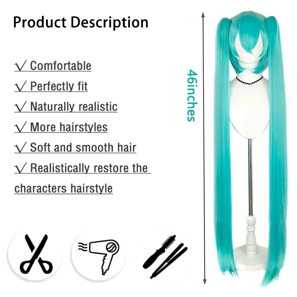 أنيمي ميكو تأثيري الشعر الاصطناعية 120 سنتيمتر انفصال مزدوجة ذيل حصان مرحلة الأداء اليومي حفلة عالية الجودة شعر مستعار المرأة الطبيعية