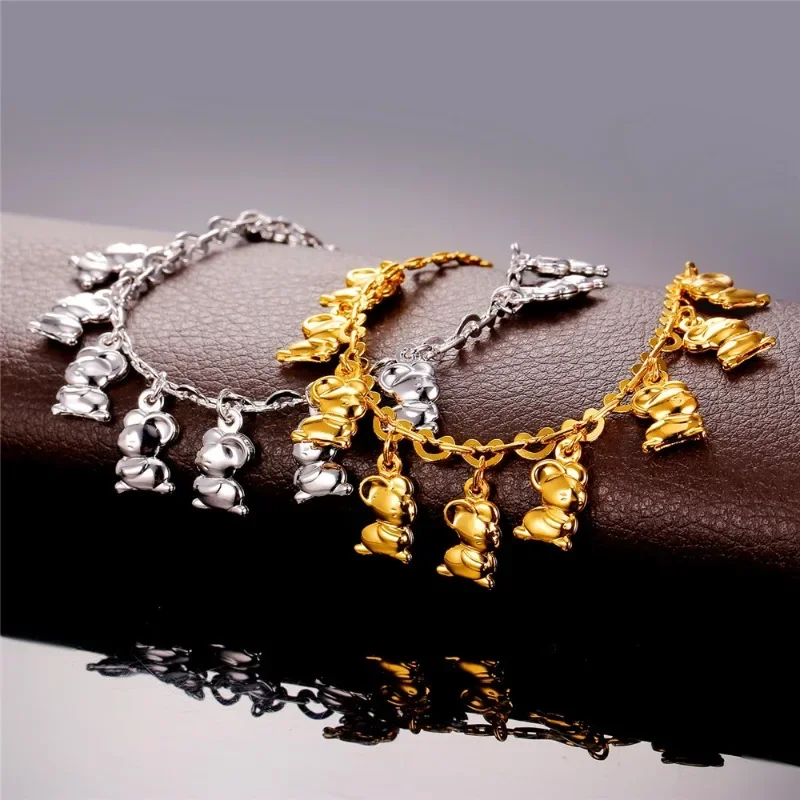 Mice Pendant Anklet Bracelet Foot Chain For Women Gold/Silver Color Summer Style Foot Jewelry QC24