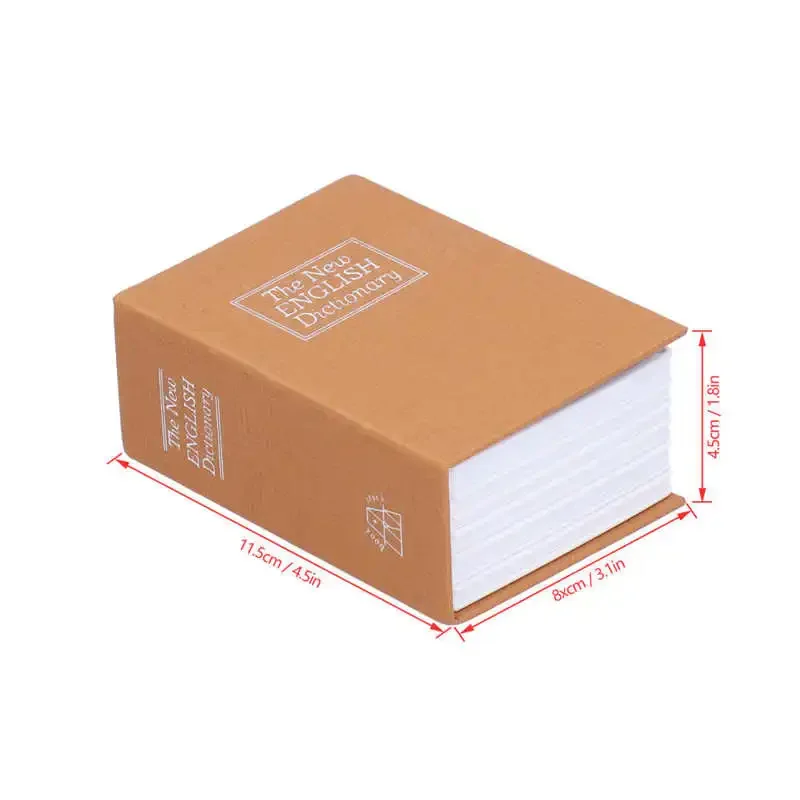 Mini Safe Box Simulation Book Security Money Jewelry Box with Lock Keys for Home Office storing money, , jewelry Mirrior Miror