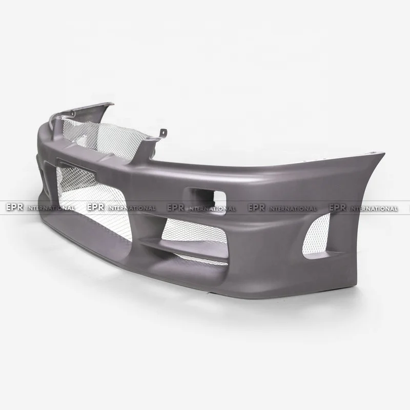 

suitable forNew Design Front Bumper SKYLINE R34 GTT TS Fiber Glass Material with Exhaust Cut-Outs