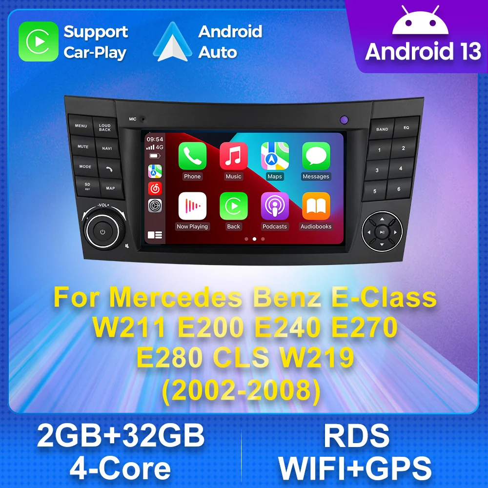 Wireless Carplay GPS Navigation Autoradio Multimedia-Player RDS für Mercedes-Benz E-Klasse W211 E200