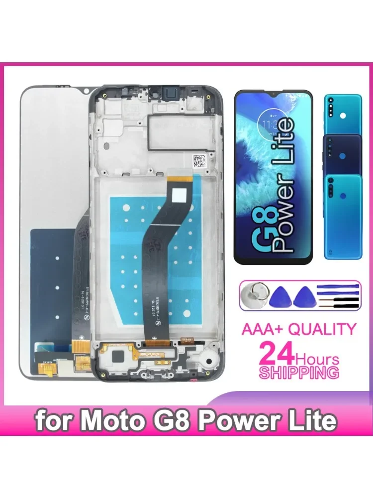 Wyświetlacz LCD do Motorola Moto G8 Power Lite XT2055-2 z ekranem dotykowym i digitizerem, z ramką, do Motorola G8 Power Lite — zdjęcie produktu 7