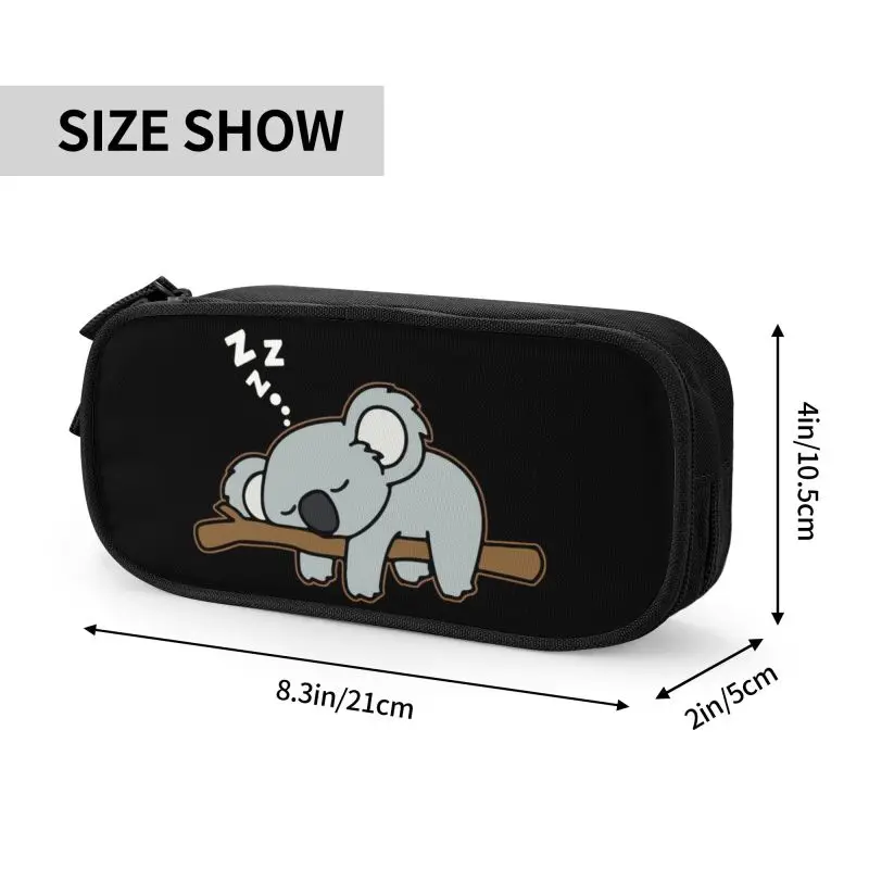 Cute Lazy Koala Bear Napping Cute Pencil Case Boy Girl Large Storage Zoo Animal Pencil Pouch Students Stationery