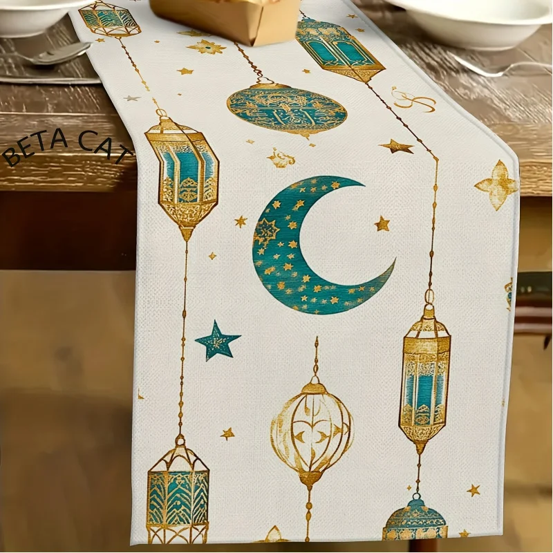 1 piece. Table runner in Ramadan style with gold and