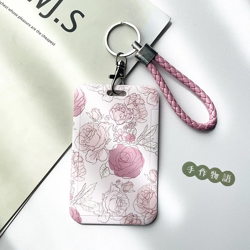 Ensemble de cartes à fleurs simples et fraîches, porte-cartes de Protection d\'accès de Bus, porte-cartes de Protection d\'accès de Bus, couverture de