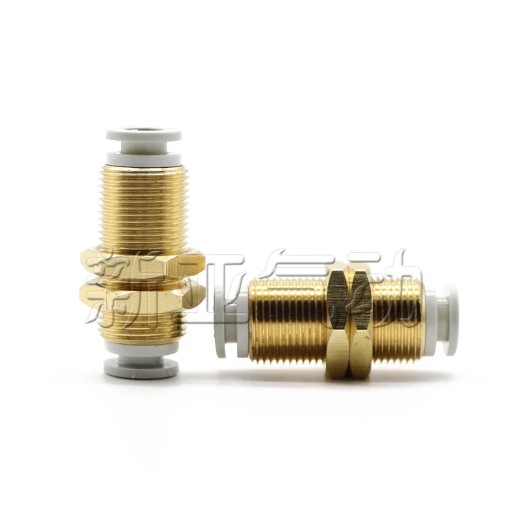 Excelente conector KQ2E04-00/06-00/08-00/10-00/12-00/16-00a placa de partição branca através