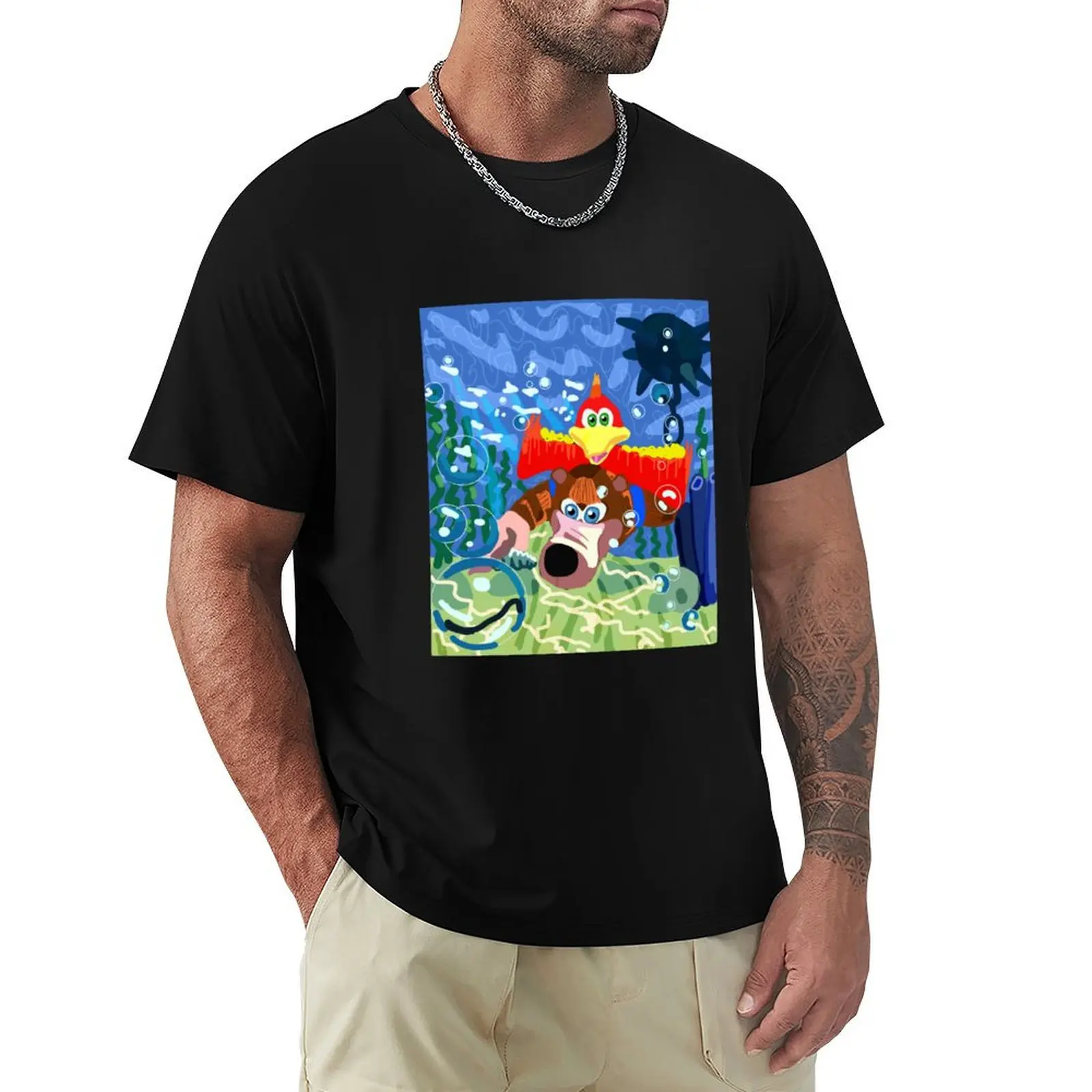 Футболка Banjo Kazooie на воде, большой размер, повседневная футболка