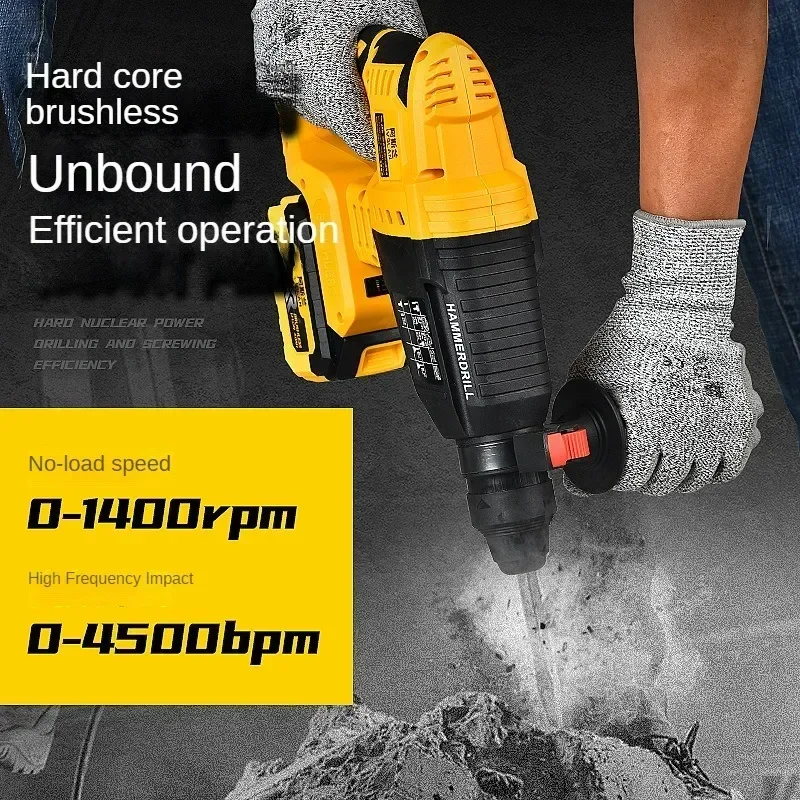 IVSLAN Hamerboor Snoerloos Oplaadbaar Borstelloos 20V Lithium Elektrisch Impact 0-1400rpm 24mm