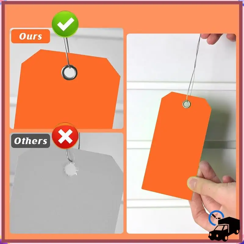 

Efficient 4 3/4In X 2 3/8In Neon Shipping Tags Blank Heavy Duty Hang Tags With Reinforced Holes Writable Luggage Tags, Easy Inst