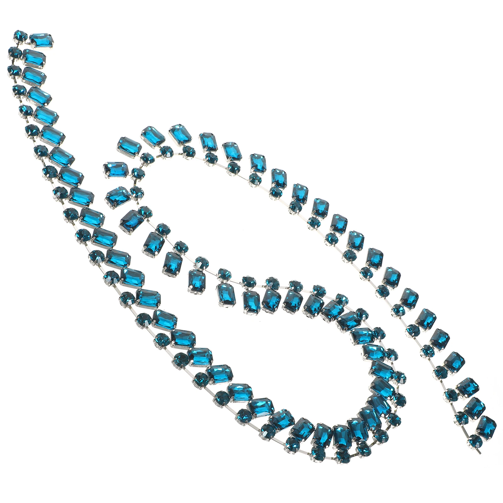 

Rectangle Fringe Glass Rhinestone Chain Alloy Shoe Dress Decor Bridal Sash Belt Charm Diy Applique Wedding Garment Accessory