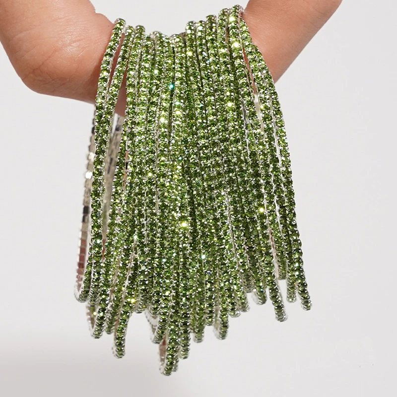 5 Stück modische elastische Armbänder mit Kristall-Strass für Damen, dehnbare, stapelbare Armbänder, klassisches Armband, täglicher Damenschmuck – Detail 18