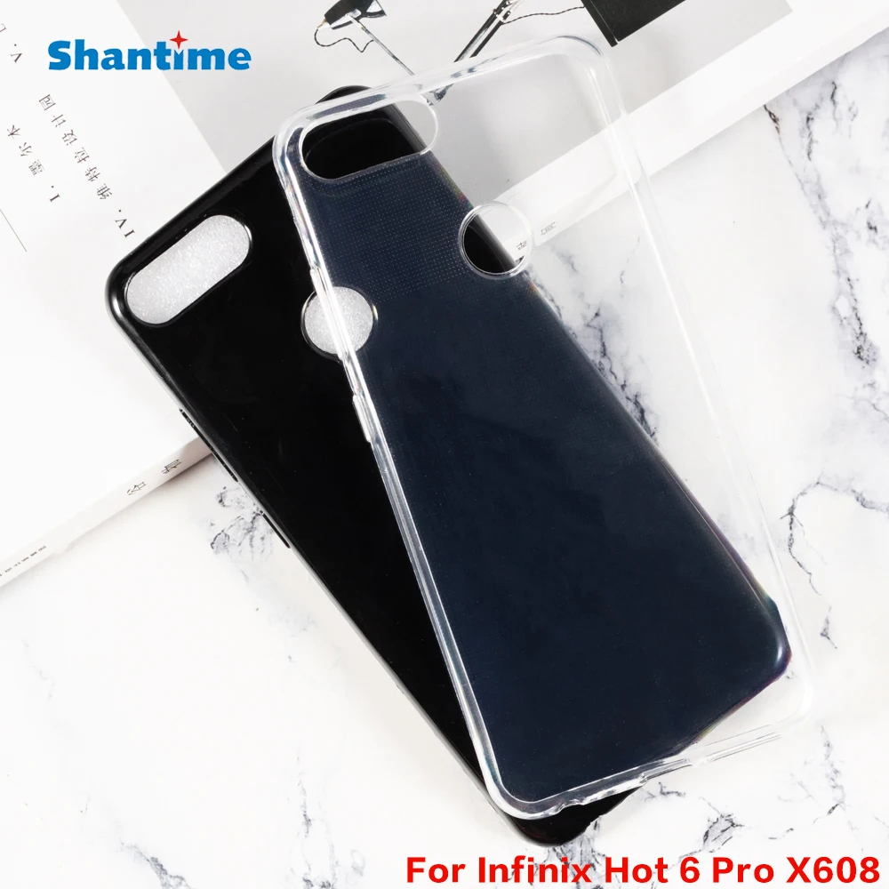 Чехол для Infinix Hot 6 Pro X608 TPU противоударный резиновый чехол защитный бампер гибкий Корпус для Infinix Hot 6 Pro X608