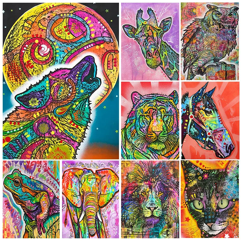 DIY 5D Diamond Painting Full Drill Animal Creative Poster  Diamond Mosaic Hand Inlaid Rhinestones Embroidery Home Decor Gifts