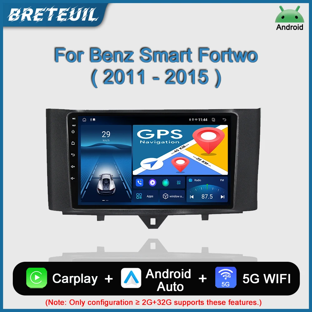 

For Benz Smart Fortwo 2011 2012 2013 2014 2015 Carplay Navigation GPS Car Radio Android Multimedia Player Touch Screen Stereo