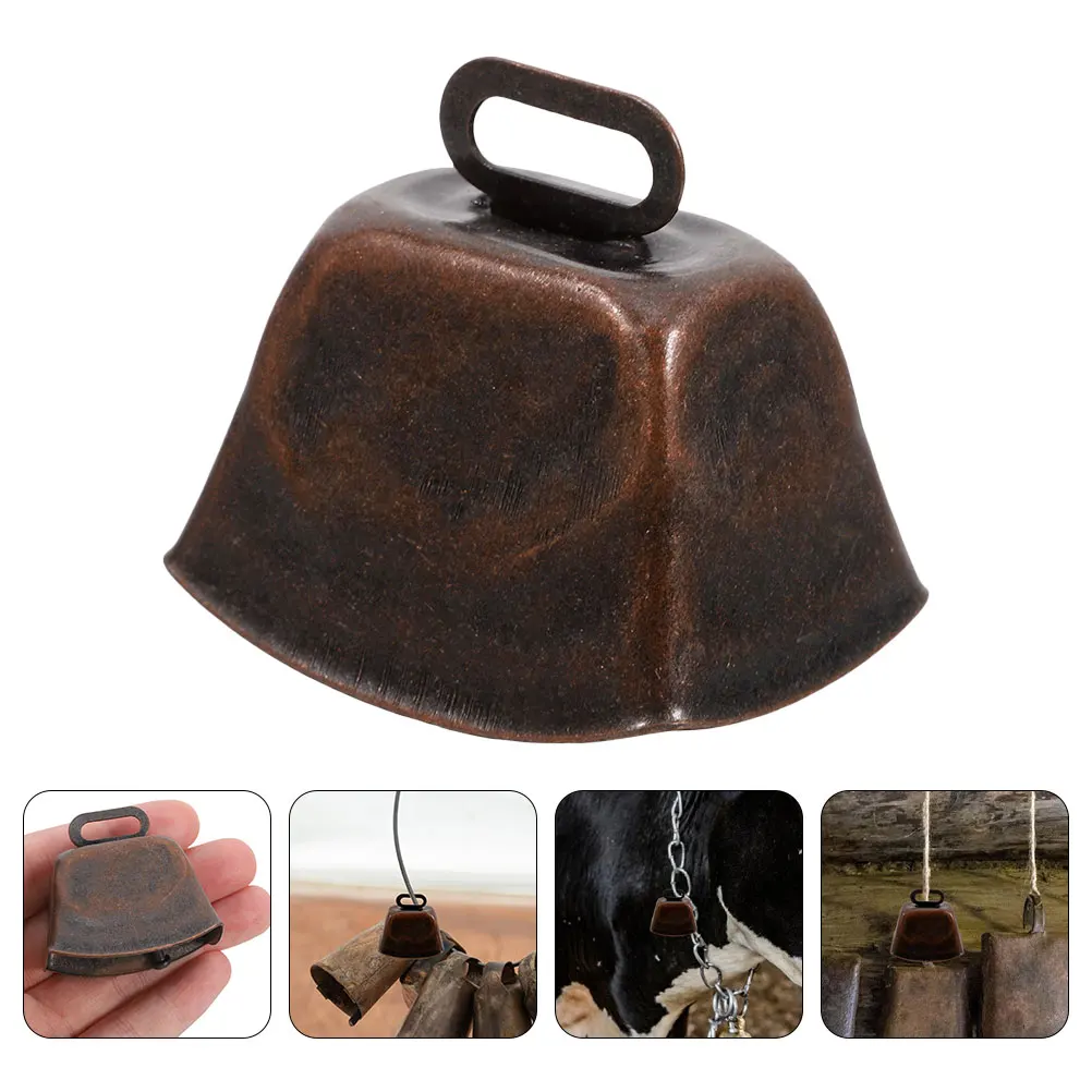 6pcs Metal Cow Retro Style Smooth Edge Pet Bells Loud Clear Sound Animal Tracking Farm Animals Finding Decorative Hanging Bells