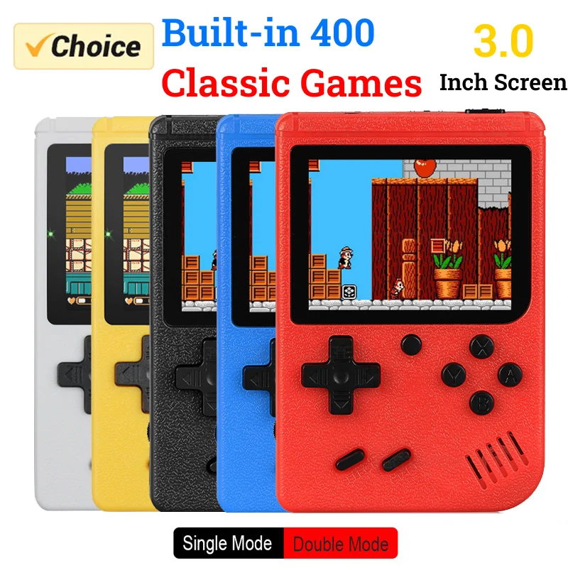 Retro Portable Mini Handheld Video Game Console 8-Bit 3.0 Inch Color LCD Kids Color Game Player Built-in 400 games