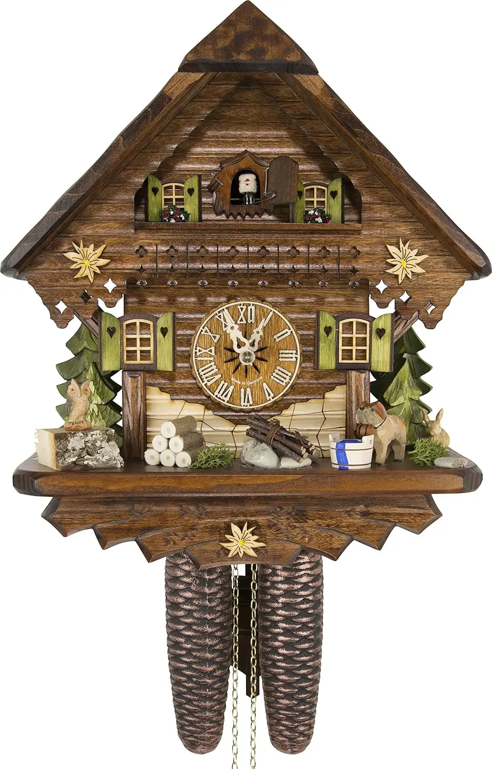 Meadow Chalet with 8-Day-Movement - 13 1/3 inches Height - Black Forest Clock