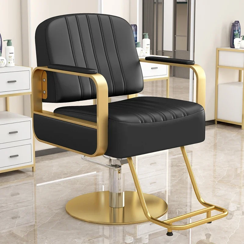 

Fashionable Simple Barber Chair Black Elegant Comfy Adjustable Hairdressing Chair Aesthetic Luxury Sillas De Barberia Furniture