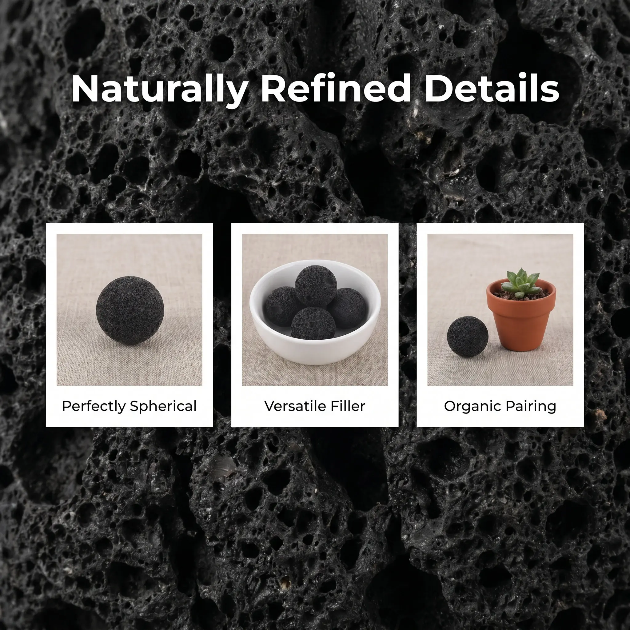 4Pcs Natural Volcanic Rock Decorative Balls Porous Rustic Dough Bowl Filler Fireplace Stones Table Vase Centerpiece