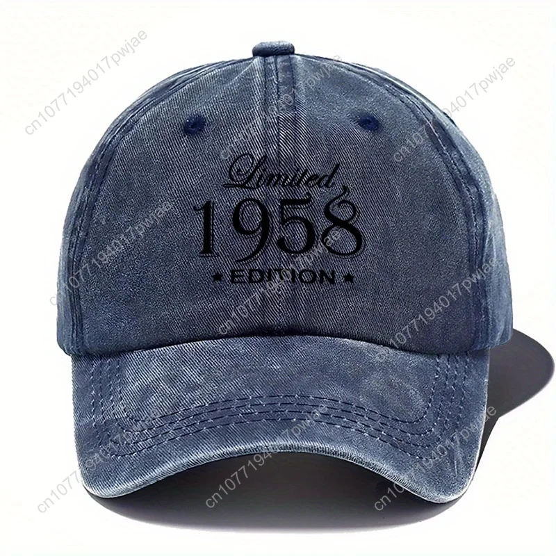 หมวกเบสบอลวินเทจคลาสสิก พิมพ์ลายตัวอักษรย้อนยุคปี 1958 สไตล์อเมริกันสตรีท หมวกสำหรับทุกเพศ