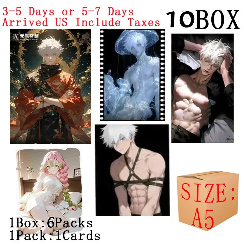 

Оптовые продажи Jujutsu Kaisen Collection Cards Booster A5 Акрил Мужской Бог Abs Обнаженная грудь Tcg Аниме Настольные игры