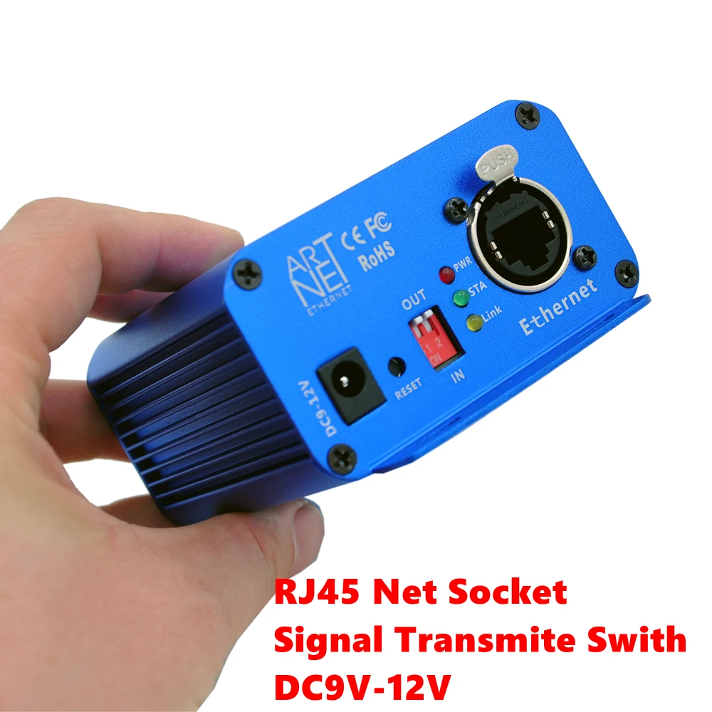TIPTOP 5 Pin 2 Port DMX Artnet Stage Light Controller 5PIN XLR Socket  1024 DMX Signal Exchange Tool Internet Plug IP Setting