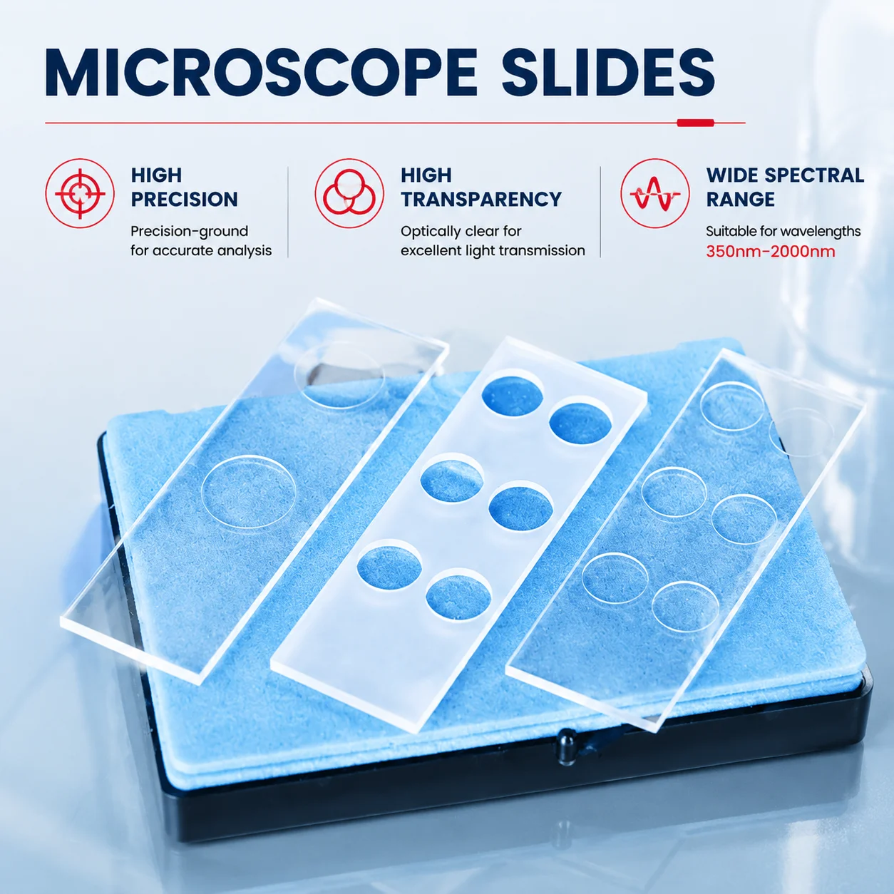 Flachboden-Kavitätenmikroskop-Objektträger aus Hochtransmissionsglas, Einzel-/Doppel-/Sechsfach-Wellen-Objektträger für Elektrophorese-Experimente – Detail 5